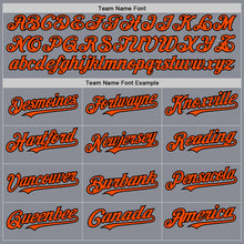 Load image into Gallery viewer, Custom Gray Orange-Black Bomber Full-Snap Varsity Letterman Hoodie Jacket
