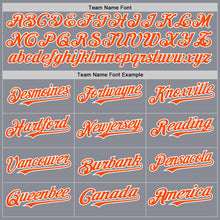 Load image into Gallery viewer, Custom Gray Orange-White Bomber Full-Snap Varsity Letterman Hoodie Jacket
