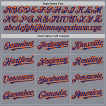 Load image into Gallery viewer, Custom Gray Royal-Orange Bomber Full-Snap Varsity Letterman Two Tone Hoodie Jacket
