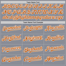 Load image into Gallery viewer, Custom Gray Texas Orange-White Bomber Full-Snap Varsity Letterman Two Tone Hoodie Jacket
