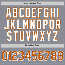 Load image into Gallery viewer, Custom Gray Texas Orange-White Bomber Full-Snap Varsity Letterman Two Tone Hoodie Jacket
