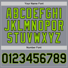 Load image into Gallery viewer, Custom Gray Black-Neon Green Bomber Full-Snap Varsity Letterman Two Tone Hoodie Jacket
