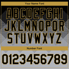 Load image into Gallery viewer, Custom Black Gray-Old Gold Gradient Square Shape 3D Pattern Design Bomber Full-Snap Varsity Letterman Hoodie Jacket
