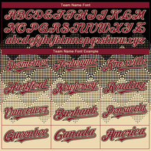 Load image into Gallery viewer, Custom Black City Cream-Crimson Gradient Square Shape 3D Pattern Design Bomber Full-Snap Varsity Letterman Hoodie Jacket
