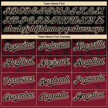 Load image into Gallery viewer, Custom Black Maroon-Cream Gradient Square Shape 3D Pattern Design Bomber Full-Snap Varsity Letterman Hoodie Jacket
