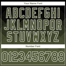 Load image into Gallery viewer, Custom Black Olive-White Gradient Square Shape 3D Pattern Design Bomber Full-Snap Varsity Letterman Hoodie Jacket
