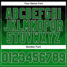 Load image into Gallery viewer, Custom Black Grass Green-White Gradient Square Shape 3D Pattern Design Bomber Full-Snap Varsity Letterman Hoodie Jacket
