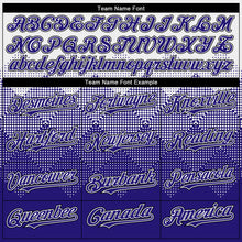 Load image into Gallery viewer, Custom White Dark Purple-Black Gradient Square Shape 3D Pattern Design Bomber Full-Snap Varsity Letterman Hoodie Jacket
