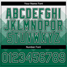 Load image into Gallery viewer, Custom White Kelly Green-Black Gradient Square Shape 3D Pattern Design Bomber Full-Snap Varsity Letterman Hoodie Jacket
