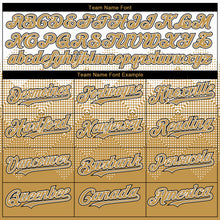 Load image into Gallery viewer, Custom White Old Gold-Black Gradient Square Shape 3D Pattern Design Bomber Full-Snap Varsity Letterman Hoodie Jacket
