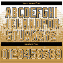 Load image into Gallery viewer, Custom White Old Gold-Black Gradient Square Shape 3D Pattern Design Bomber Full-Snap Varsity Letterman Hoodie Jacket
