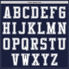Load image into Gallery viewer, Custom Navy White Bomber Varsity Letterman Zipper Jacket
