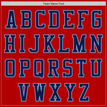 Load image into Gallery viewer, Custom Red Navy-Light Blue Bomber Varsity Letterman Zipper Jacket
