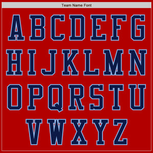 Custom Red Navy-Light Blue Bomber Varsity Letterman Zipper Jacket