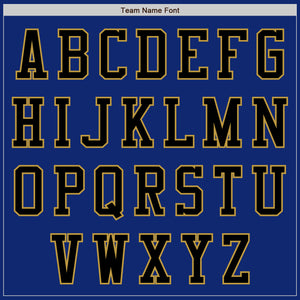 Custom Royal Black-Old Gold Bomber Varsity Letterman Zipper Jacket
