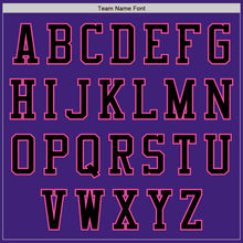 Load image into Gallery viewer, Custom Purple Black-Pink Bomber Varsity Letterman Zipper Jacket
