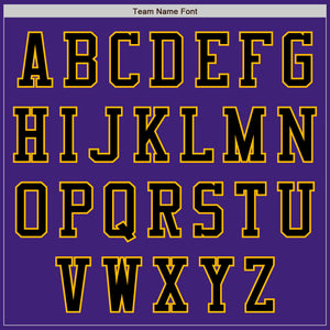 Custom Purple Black-Gold Bomber Varsity Letterman Zipper Jacket