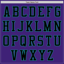 Load image into Gallery viewer, Custom Purple Black-Teal Bomber Varsity Letterman Zipper Jacket
