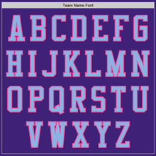 Load image into Gallery viewer, Custom Purple Light Blue Pink-Black Bomber Varsity Letterman Zipper Jacket
