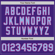 Load image into Gallery viewer, Custom Purple Light Blue Pink-Black Bomber Varsity Letterman Zipper Jacket
