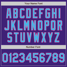 Load image into Gallery viewer, Custom Purple Sky Blue Pink-Black Bomber Varsity Letterman Zipper Jacket
