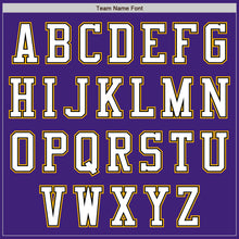 Load image into Gallery viewer, Custom Purple Black-Gold Bomber Varsity Letterman Zipper Jacket
