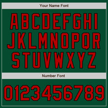 Load image into Gallery viewer, Custom Kelly Green Red-Black Bomber Varsity Letterman Zipper Jacket
