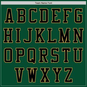 Custom Kelly Green Black-Old Gold Bomber Varsity Letterman Zipper Jacket