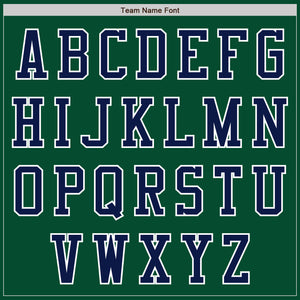 Custom Kelly Green Navy-White Bomber Varsity Letterman Zipper Jacket