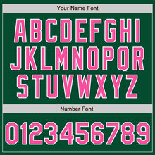Load image into Gallery viewer, Custom Kelly Green Pink-White Bomber Varsity Letterman Zipper Jacket
