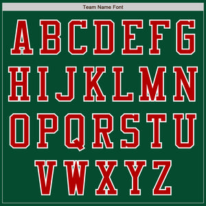 Custom Kelly Green Red-White Bomber Varsity Letterman Two Tone Zipper Jacket
