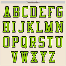 Load image into Gallery viewer, Custom Cream Neon Green-Black Bomber Varsity Letterman Two Tone Zipper Jacket
