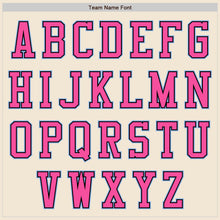 Load image into Gallery viewer, Custom Cream Pink Black-Light Blue Bomber Varsity Letterman Two Tone Zipper Jacket
