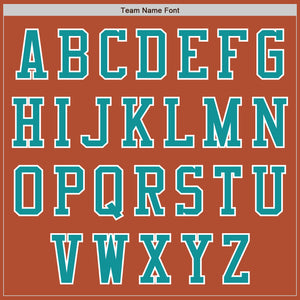 Custom Texas Orange Teal-White Bomber Varsity Letterman Zipper Jacket