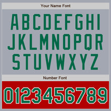Load image into Gallery viewer, Custom Gray Kelly Green-Red Bomber Varsity Letterman Two Tone Zipper Jacket
