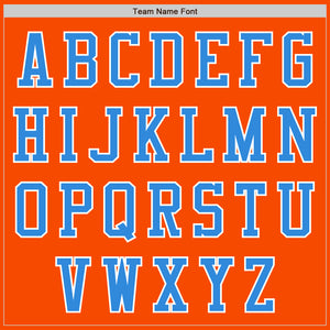 Custom Orange White-Powder Blue Bomber Varsity Letterman Two Tone Zipper Jacket