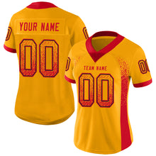 Load image into Gallery viewer, Custom Gold Scarlet-Black Drift Fashion Football Jersey
