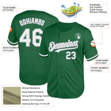 Load image into Gallery viewer, Custom Kelly Green White-Gray Mesh Authentic Throwback Baseball Jersey
