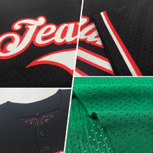 Load image into Gallery viewer, Custom Kelly Green Black-City Cream Mesh Authentic Throwback Baseball Jersey
