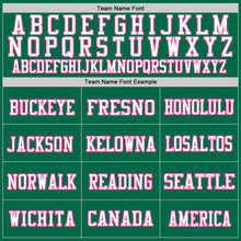 Load image into Gallery viewer, Custom Kelly Green White-Pink Mesh Authentic Throwback Football Jersey
