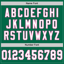 Load image into Gallery viewer, Custom Kelly Green White-Pink Mesh Authentic Throwback Football Jersey
