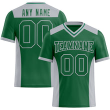 Load image into Gallery viewer, Custom Kelly Green Gray Authentic Football Jersey
