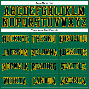 Custom Kelly Green Black-Yellow Authentic Football Jersey