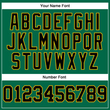 Load image into Gallery viewer, Custom Kelly Green Black-Yellow Authentic Football Jersey
