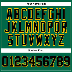 Custom Kelly Green Black-Yellow Authentic Football Jersey