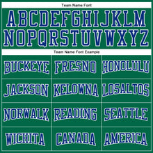 Load image into Gallery viewer, Custom Kelly Green Royal-White Authentic Football Jersey
