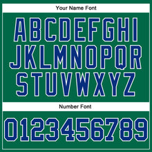 Load image into Gallery viewer, Custom Kelly Green Royal-White Authentic Football Jersey
