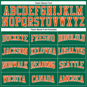 Custom Kelly Green Orange-White Authentic Football Jersey