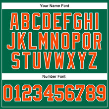 Load image into Gallery viewer, Custom Kelly Green Orange-White Authentic Football Jersey
