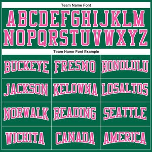 Custom Kelly Green Pink-White Authentic Football Jersey
